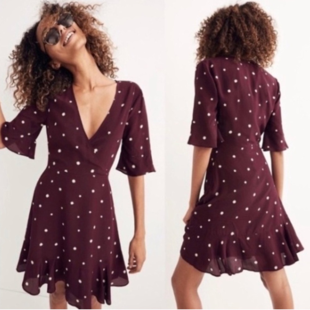 NEW Madewell 100% Silk Flutter Hem Star Mi…